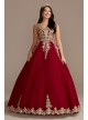 Metallic Lace and Tulle Quince Dress with Keyhole Fifteen Roses FR2104