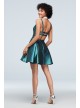 Metallic Strappy Back Fit-and-Flare Short Dress Blondie Nites 1699BN