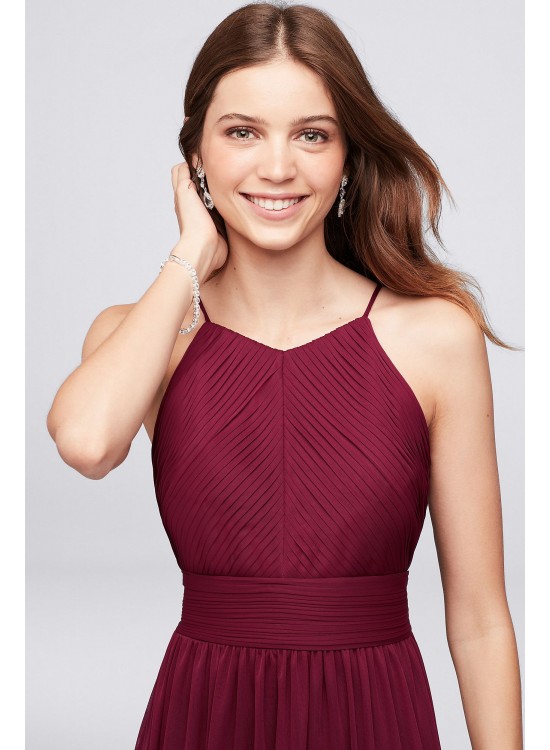 Micro-Pleated Mesh Halter Dress DB Studio 644595I