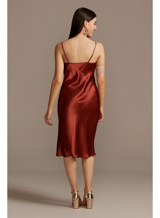 Midi Satin Slip Dress with Spaghetti Straps DB Studio DS270106