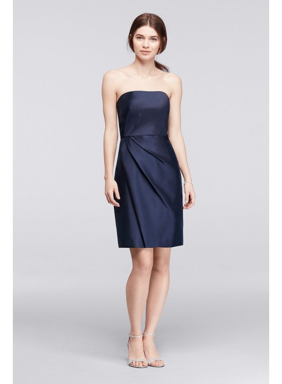 Mikado Short Bridesmaid Dress with Side Pleats  F19225