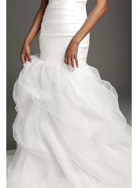 Mikado Wedding Dress with Tossed Tulle Skirt  VW351458