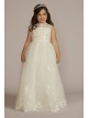 Mock Neck Lace Applique Flower Girl Dress DB Studio WG1455