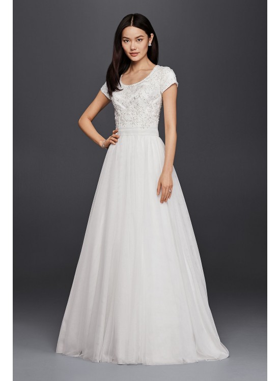 Modest Short Sleeve A-Line Wedding Dress  Collection SLWG3811