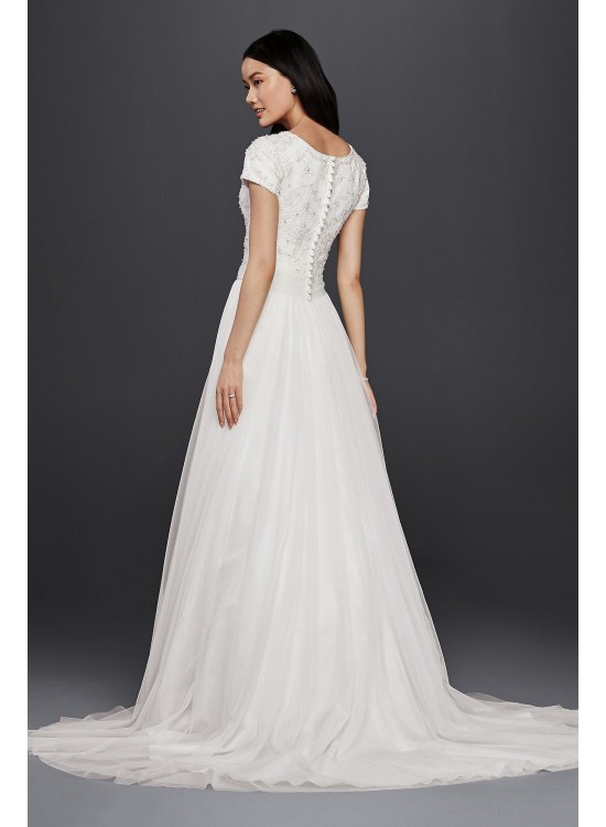 Modest Short Sleeve A-Line Wedding Dress  Collection SLWG3811