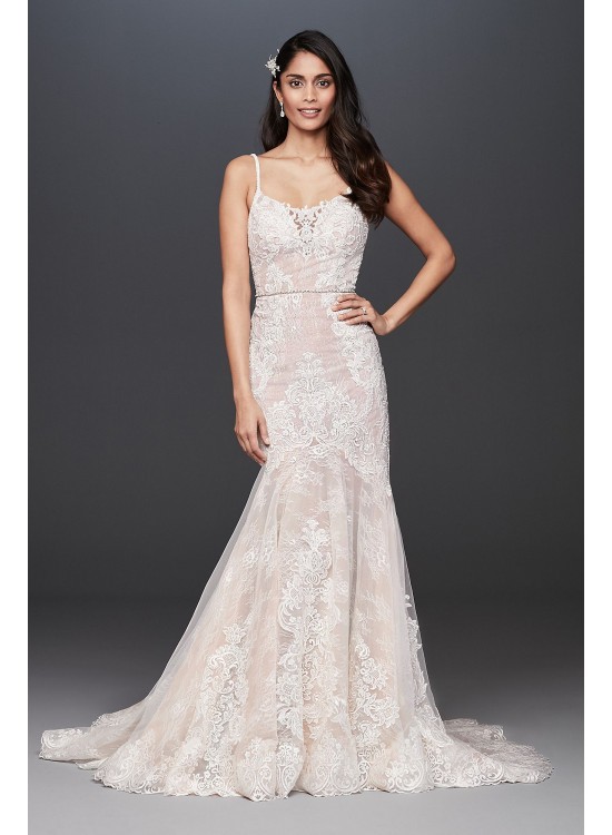 Moonstone Embellished Petite Lace Wedding Dress  7SWG824