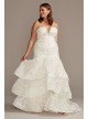 Notch-Neck Lace Mermaid Plus Size Wedding Dress  8CWG846