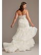 Notch-Neck Lace Mermaid Plus Size Wedding Dress  8CWG846