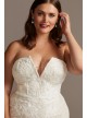 Notch-Neck Lace Mermaid Plus Size Wedding Dress  8CWG846