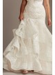 Notch-Neck Lace Mermaid Plus Size Wedding Dress  8CWG846