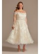 Off Shoulder Applique Plus Size Wedding Dress  8CWG902