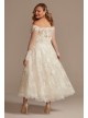 Off Shoulder Applique Plus Size Wedding Dress  8CWG902