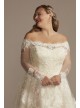 Off Shoulder Applique Plus Size Wedding Dress  8CWG902