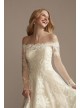 Off Shoulder Applique Tall Wedding Dress  4XLCWG902