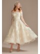 Off Shoulder Applique Tea-Length Wedding Dress  CWG902