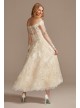 Off Shoulder Applique Tea-Length Wedding Dress  CWG902