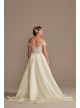 Off Shoulder Beaded Bodice Petite Wedding Dress  7LBCWG890