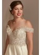 Off Shoulder Beaded Bodice Petite Wedding Dress  7LBCWG890