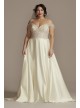 Off Shoulder Beaded Bodice Plus Size Wedding Dress  8LBCWG890