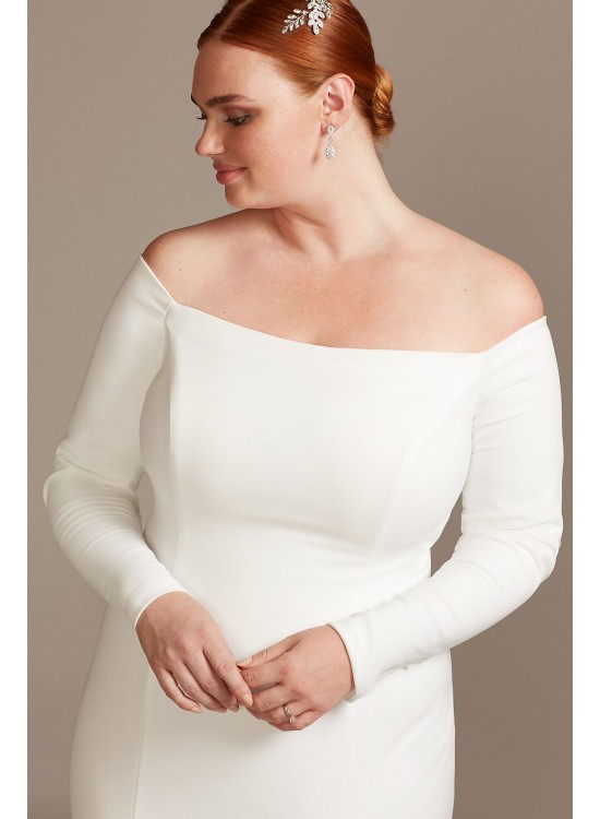 Off-Shoulder Button Back Plus Size Wedding Dress  Collection 9WG3990