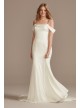 Off Shoulder Cowl Neck Crepe Satin Wedding Dress DB Studio WG4030