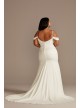 Off Shoulder Cowl Neck Tall Plus Wedding Dress DB Studio 4XL9WG4030