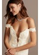 Off Shoulder Plunging Tall Lace Wedding Dress  4XLSWG855