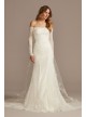 Off Shoulder Sequin Lace Tall Wedding Dress  4XLSWG874