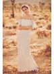 Off-The-Shoulder Eyelash Lace Sheath Wedding Dress Galina WG3892