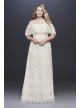 Off-The-Shoulder Eyelash  Plus Size Wedding Dress  9WG3892