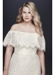 Off-The-Shoulder Eyelash  Plus Size Wedding Dress  9WG3892