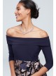 Off The Shoulder Gown with Jacquard Floral Skirt Jessica Howard JHDM6192