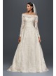 Off-The-Shoulder Lace A-Line Beaded Wedding Dress  4XLCWG765