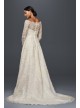 Off-The-Shoulder Lace A-Line Beaded Wedding Dress  4XLCWG765