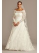 Off-The-Shoulder Plus Size A-Line Wedding Dress  8CWG765