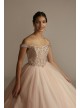 Off-the-Shoulder Beaded Quince Ball Gown Fifteen Roses FR2201