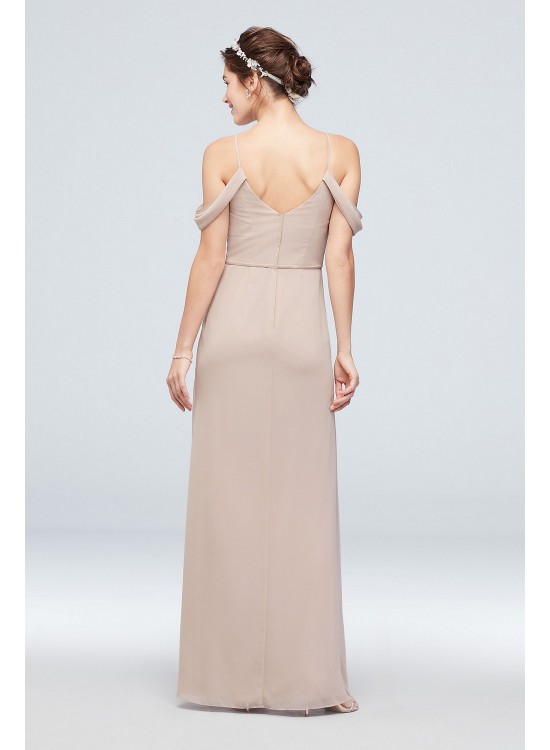 Off-the-Shoulder Bridesmaid Dress with Cascade  F20010