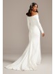 Off-the-Shoulder Buttoned Back Crepe Wedding Dress  Collection WG3990