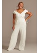 Off-the-Shoulder Crepe Wide-Leg Jumpsuit DB Studio DB3230W