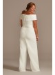 Off-the-Shoulder Crepe Wide-Leg Jumpsuit DB Studio DB3230W