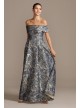 Off the Shoulder Fold Floral Jacquard Gown Alex Evenings 8181157