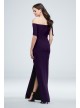 Off-the-Shoulder Foldover Ruched Gown with Slit Marina 262954D