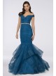 Off-the-Shoulder Glitter Tulle Mermaid Dress Terani Couture 1911P8366