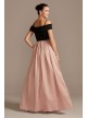 Off-the-Shoulder Gown with Pocketed Satin Skirt Nightway 21935