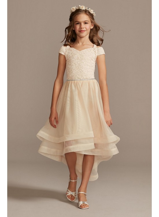 Off-the-Shoulder Lace and Tulle Flower Girl Dress Speechless SC476D01H908