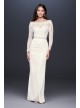 Off-the-Shoulder Long Sleeve Lace Draped Gown DB Studio 184213DB