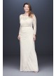 Off-the-Shoulder Long Sleeve Lace Plus Size Gown DB Studio 184213DBW