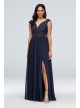 Off-the-Shoulder Metallic Lace and Chiffon Gown City Triangles 3471RJ4C