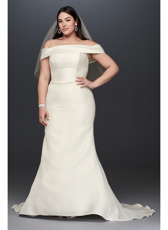 Off-the-Shoulder Mikado Plus Size Wedding Dress  Collection 9WG3880