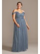 Off-the-Shoulder Pleated Soft Net Bridesmaid Dress  F20116